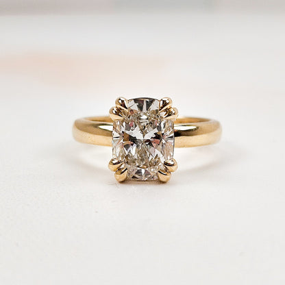Elongated Cushion Cut Solitaire Ring