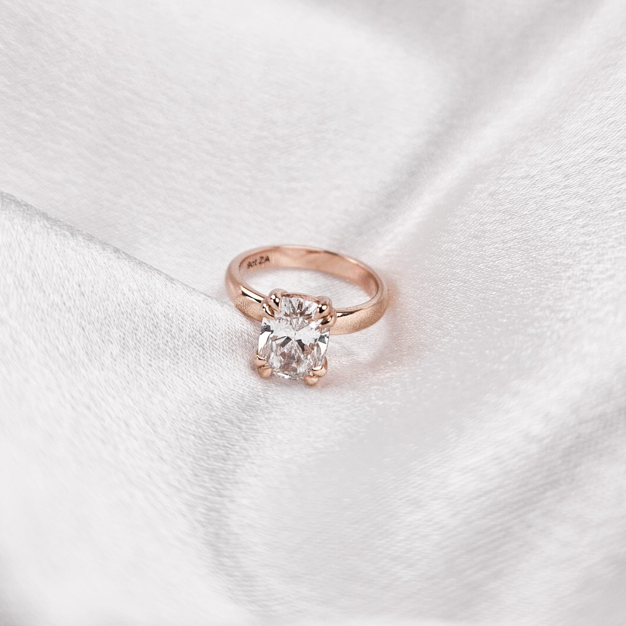 Elongated Cushion Cut Solitaire Ring