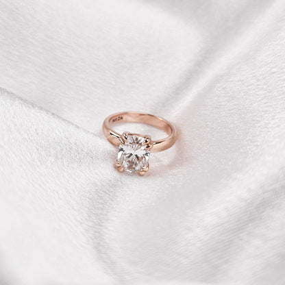Elongated Cushion Cut Solitaire Ring