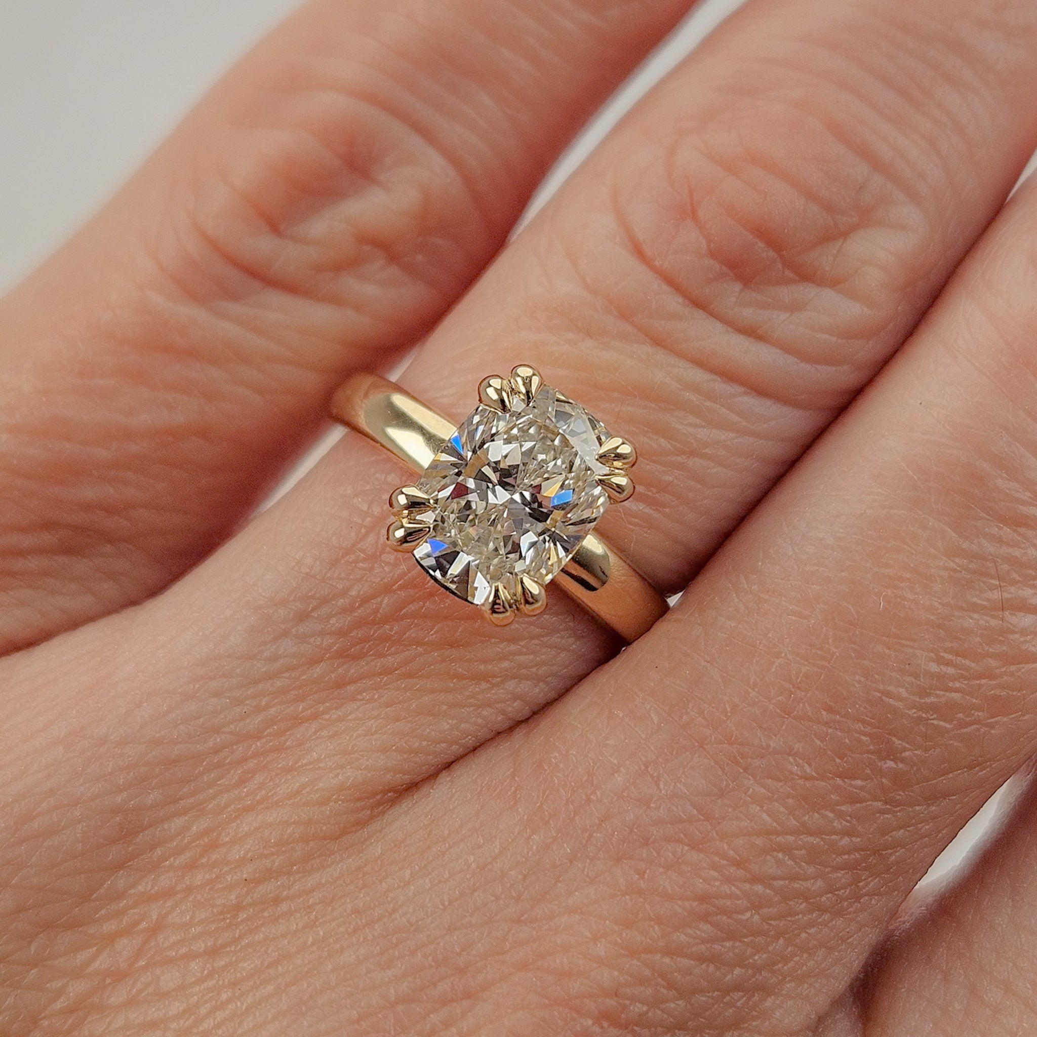 Elongated Cushion Cut Solitaire Ring