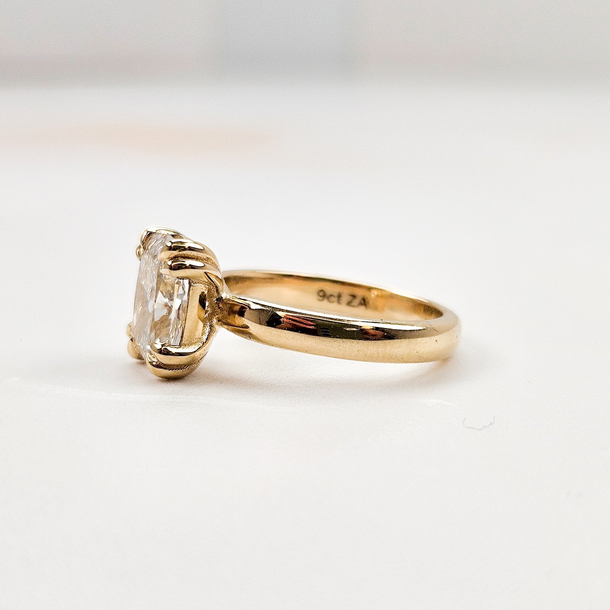 Elongated Cushion Cut Solitaire Ring