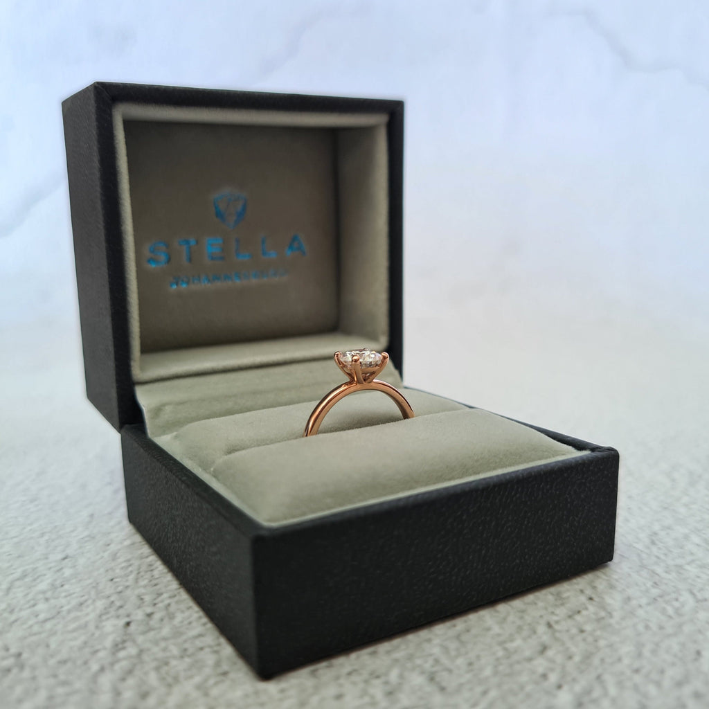 Minimalist Round Solitaire Moissanite Ring