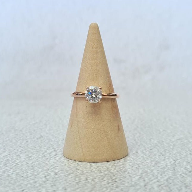 Minimalist Round Solitaire Moissanite Ring