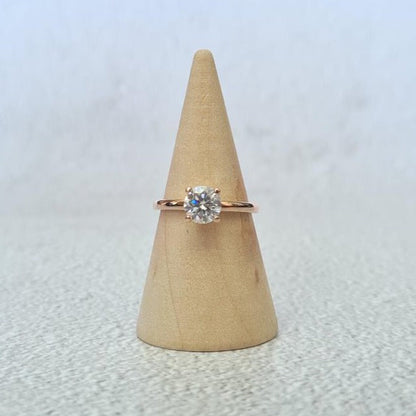 Minimalist Round Solitaire Moissanite Ring