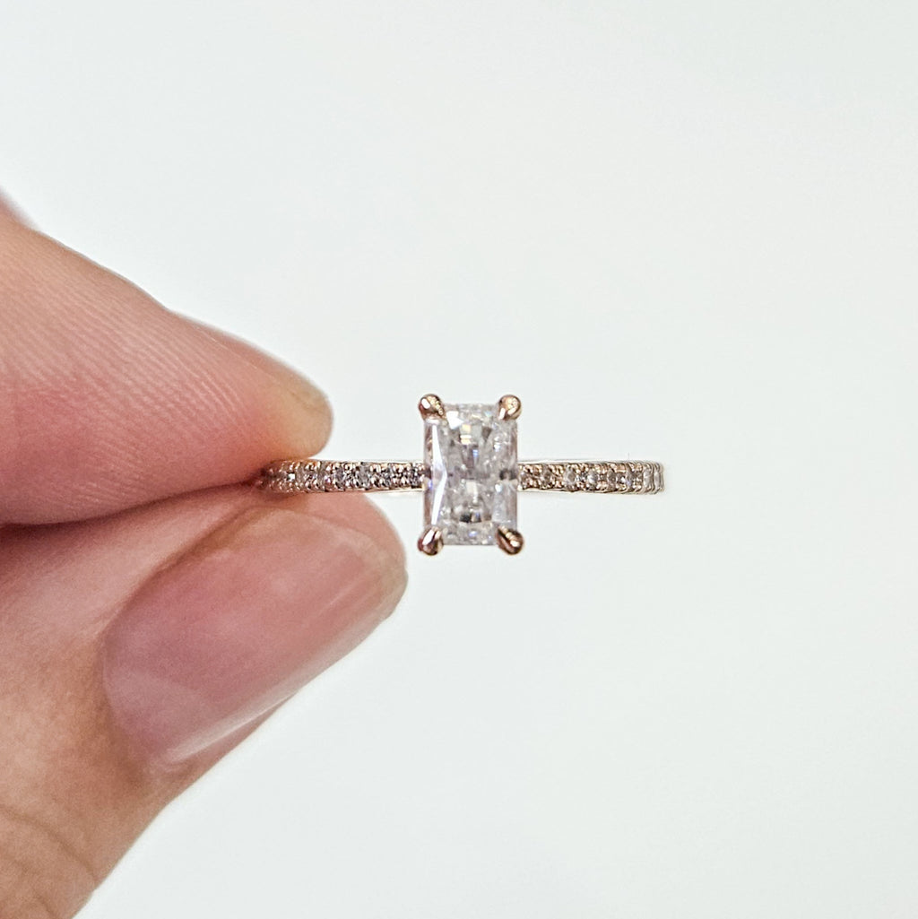 Petite Radiant Cut Micropave Ring