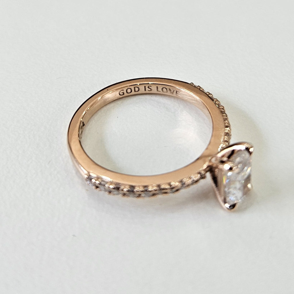 Petite Radiant Cut Micropave Ring