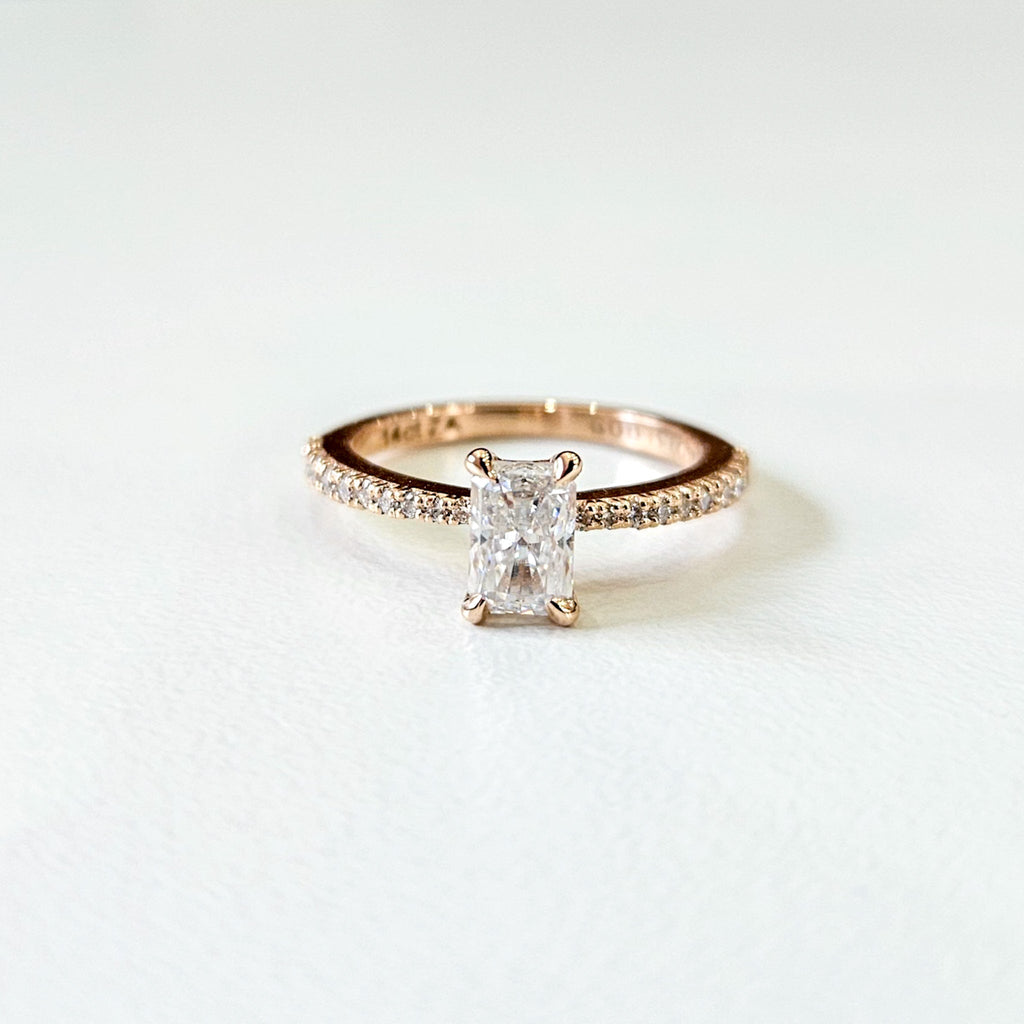 Petite Radiant Cut Micropave Ring
