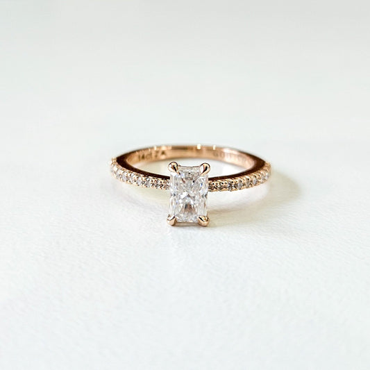 Petite Radiant Cut Micropave Ring