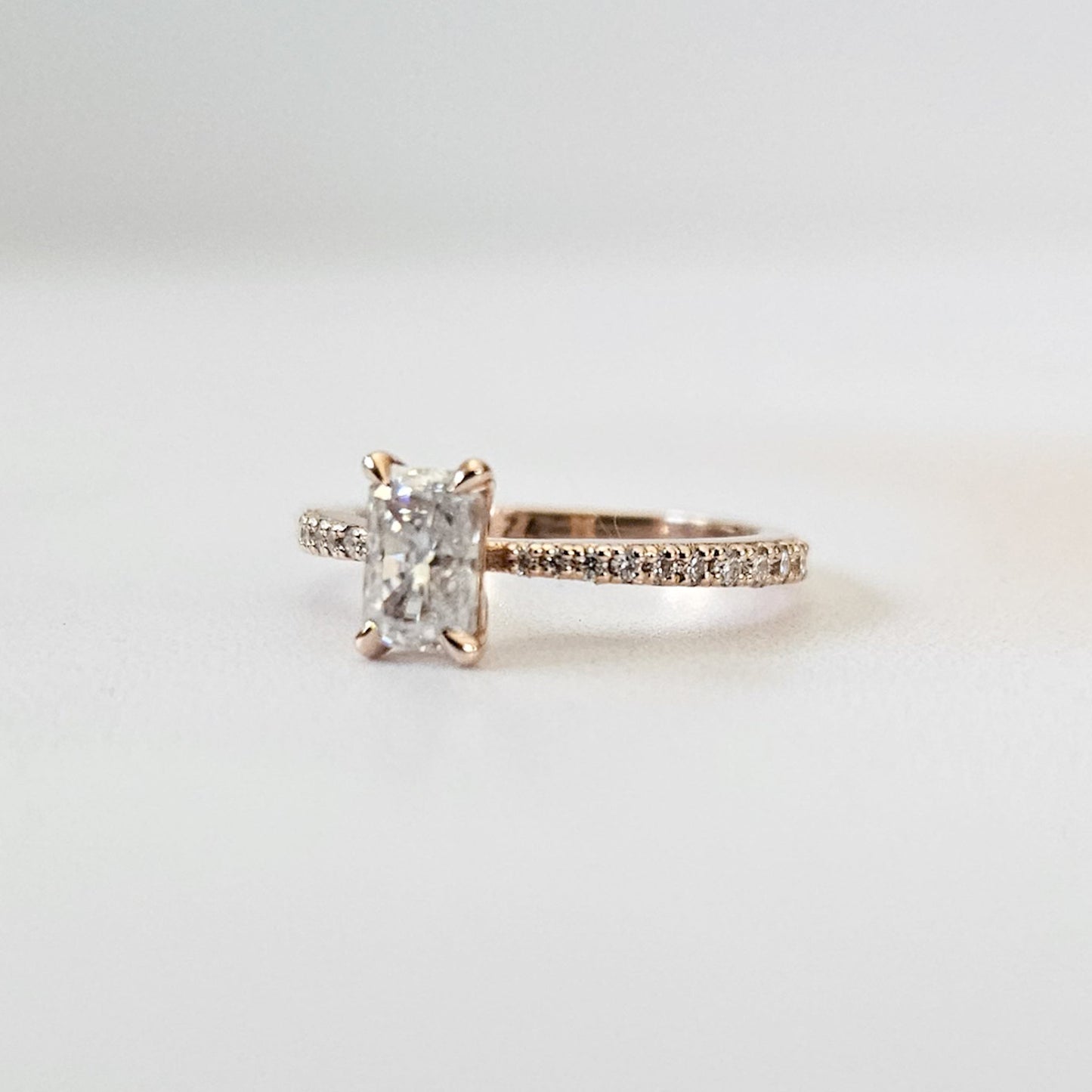 Petite Radiant Cut Micropave Ring