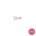 2mm Moissanite | Sterling Silver Flat Back Stud 16G Gauge