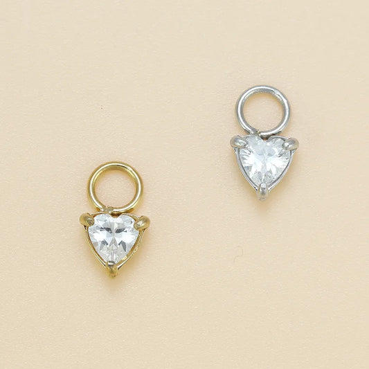 Heart | Stainless Steel CZ Earring Charms