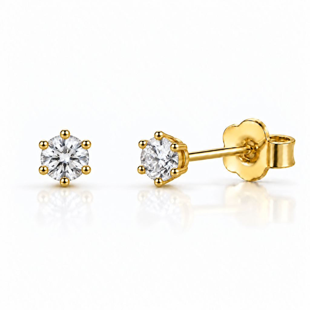 0.1ct Six Prong Moissanite Studs