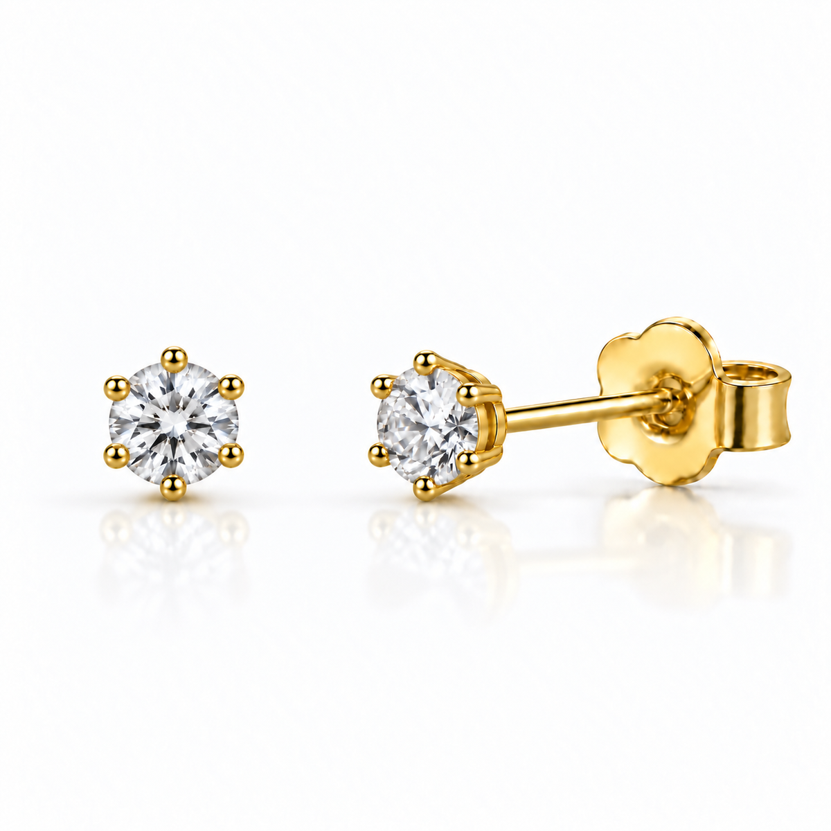 0.1ct Six Prong Moissanite Studs