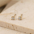 3mm Cubic Zirconia Stainless Steel Studs