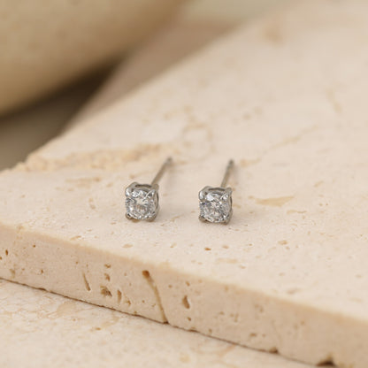 3mm Cubic Zirconia Stainless Steel Studs