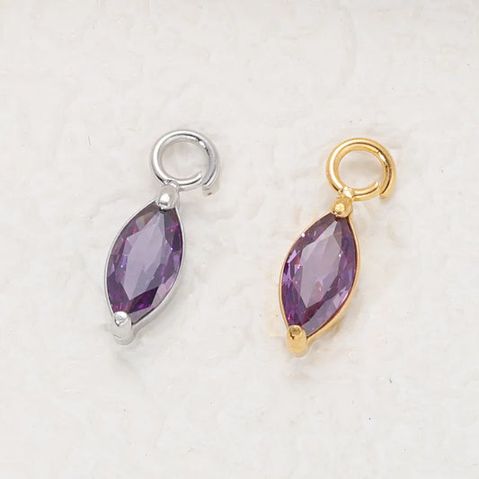 Purple Marquise | Stainless Steel CZ Earring Charms