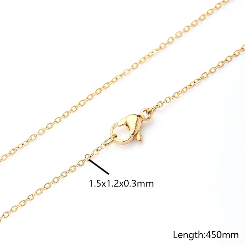 Gold chain with clasp on a white background