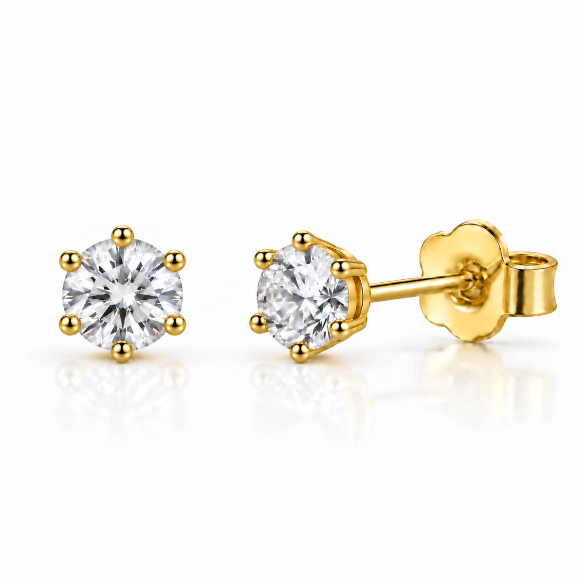 0.3ct Six Prong Moissanite Studs