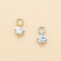 Round | Stainless Steel CZ Earring Charms