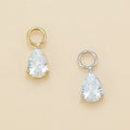 Pear | Stainless Steel CZ Earring Charms