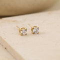 4mm Cubic Zirconia Stainless Steel Studs