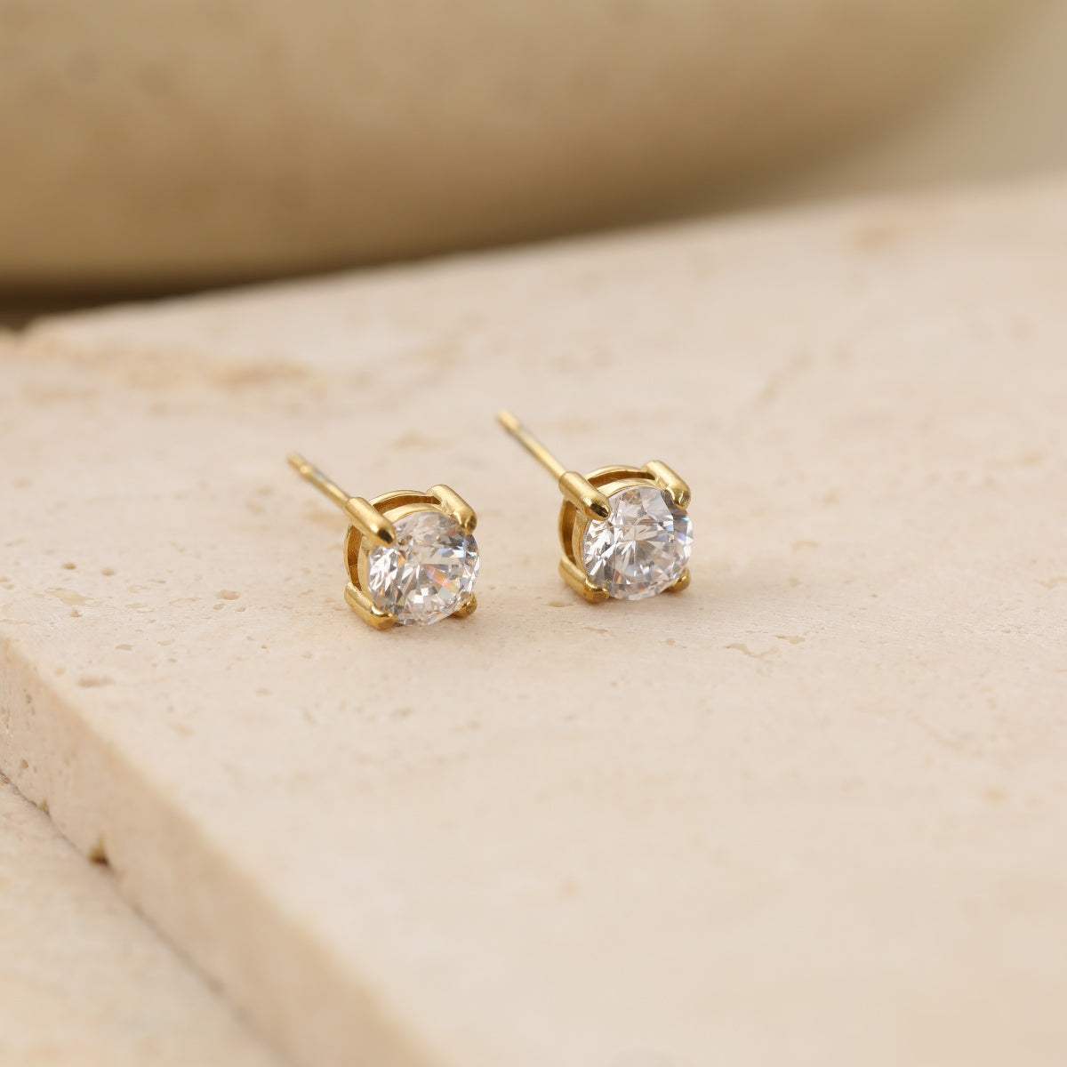 4mm Cubic Zirconia Stainless Steel Studs