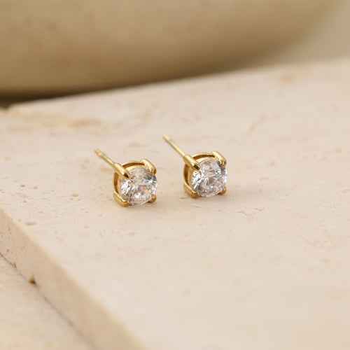 5mm Cubic Zirconia Stainless Steel Studs