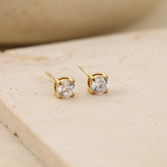 5mm Cubic Zirconia Stainless Steel Studs