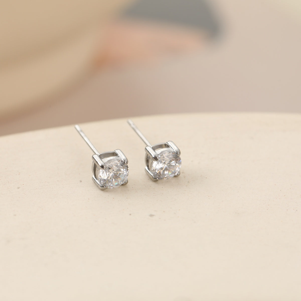 5mm Cubic Zirconia Stainless Steel Studs