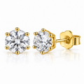 1ct Six Prong Moissanite Studs
