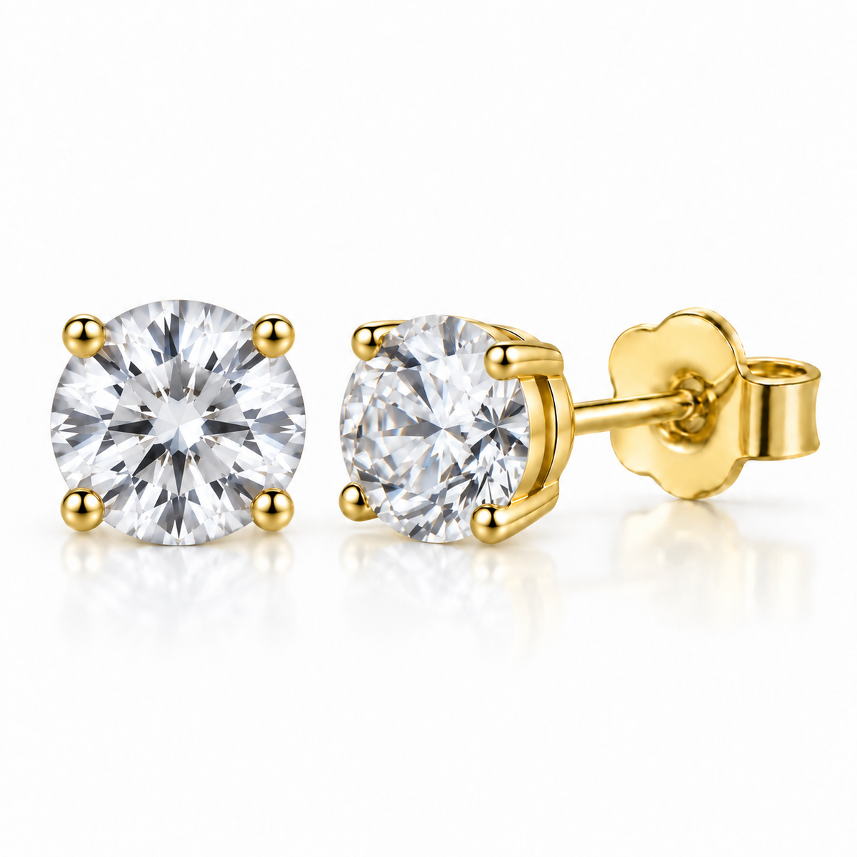 1ct Four Prong Moissanite Studs