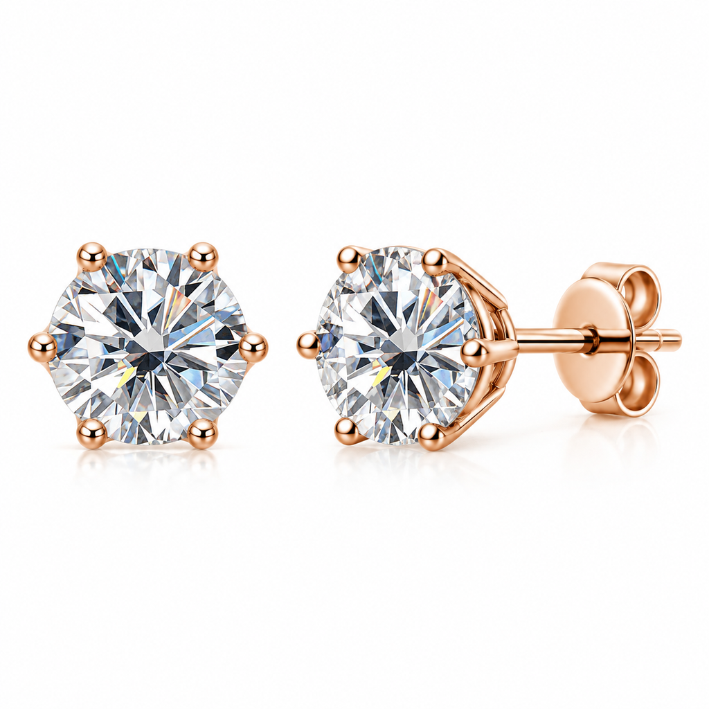 1ct Six Prong Moissanite Studs
