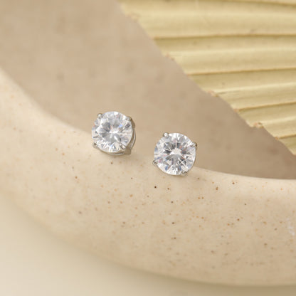 6mm Cubic Zirconia Stainless Steel Studs