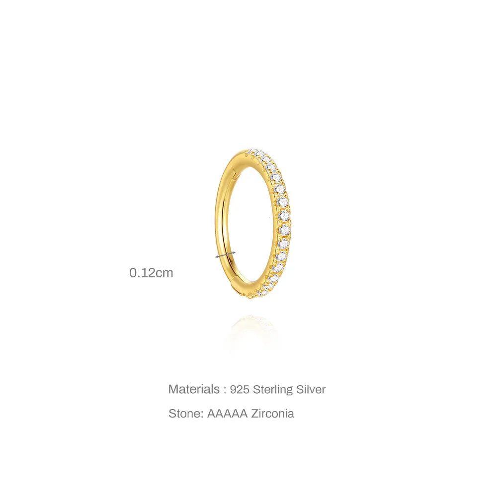 1.2mm | CZ Sterling Silver Seamless Clicker Ring 16G Gauge