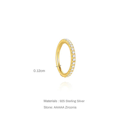 8mm CZ | Sterling Silver Seamless Clicker Ring