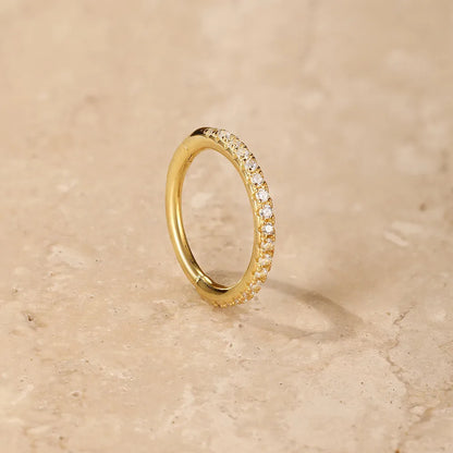 8mm CZ | Sterling Silver Seamless Clicker Ring