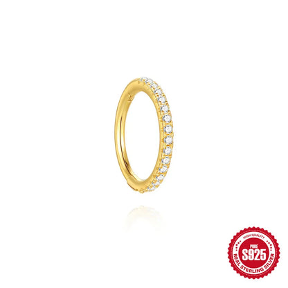8mm CZ | Sterling Silver Seamless Clicker Ring