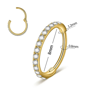 8mm CZ Luxe | Stainless Steel Clicker Ring