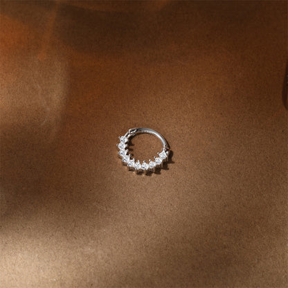 8mm Moissanite | Sterling Silver Clicker Ring 16G Gauge