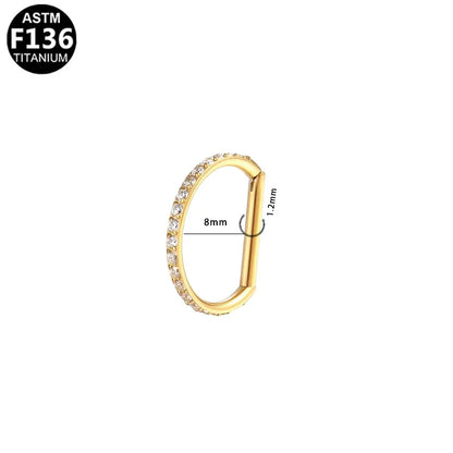 8mm CZ Straight Bar | G23 Titanium Clicker Ring