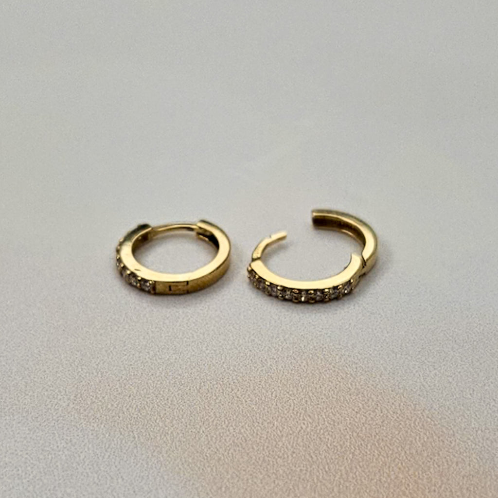9k Solid Gold Lab Diamond Huggies