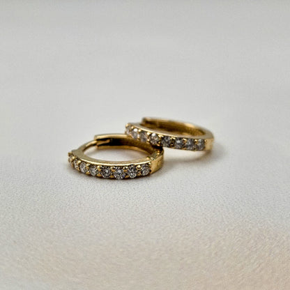 9k Solid Gold Lab Diamond Huggies