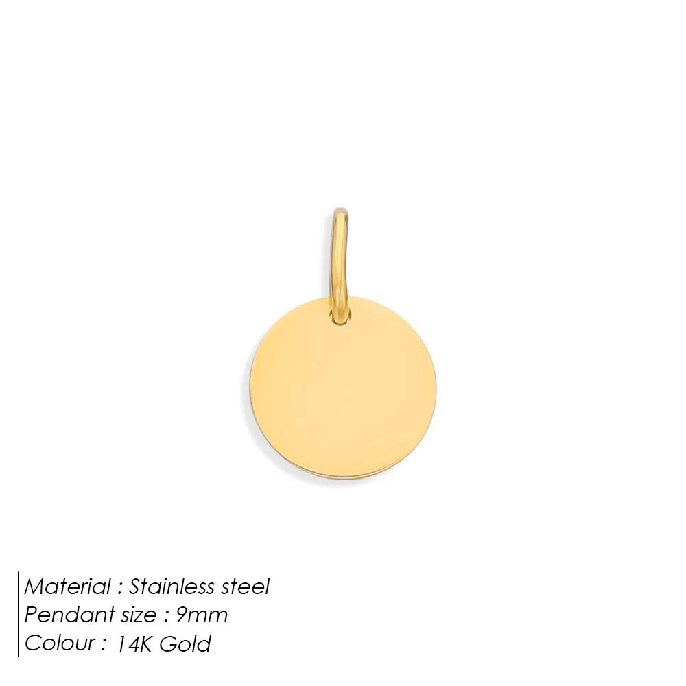 Gold pendant with size 9x9MM on a white background