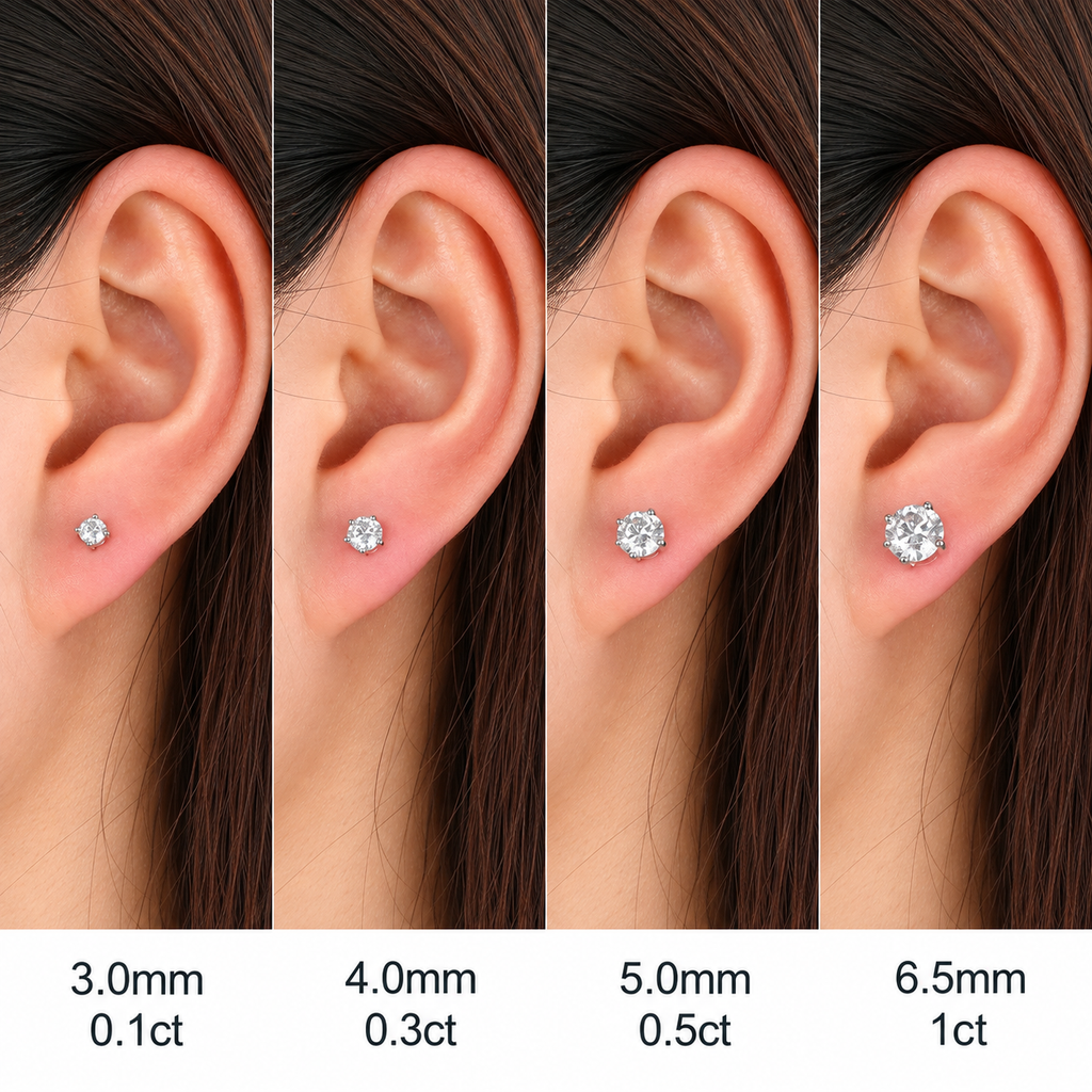 0.1ct Six Prong Moissanite Studs