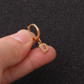 Gold Letter Sleeper Earrings