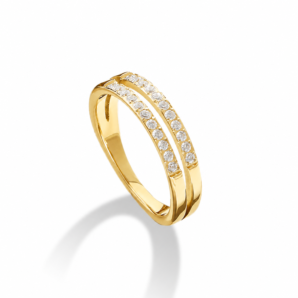 Double Micropavé Ring