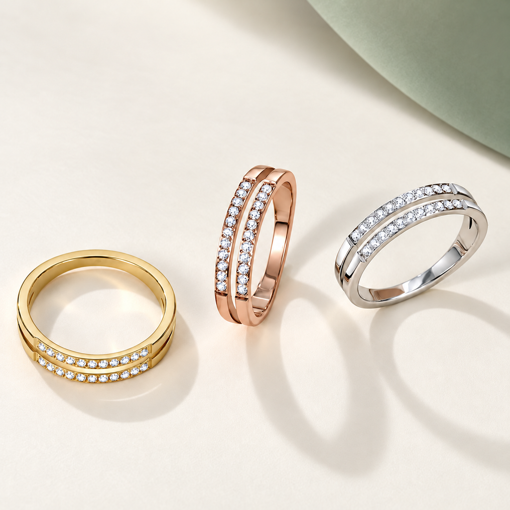 Double Micropavé Ring