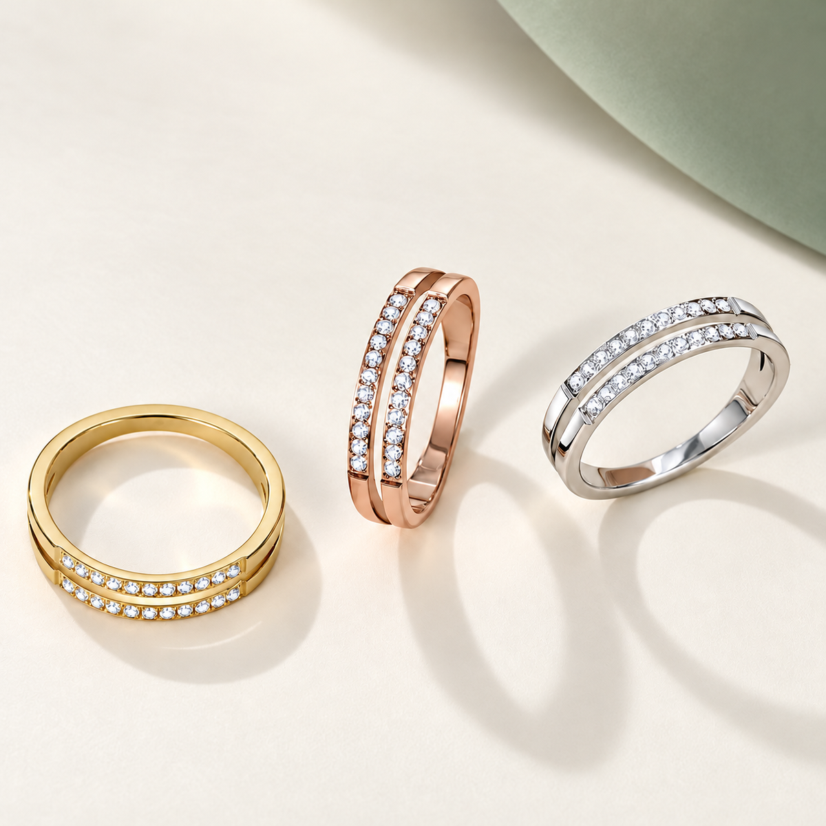Double Micropavé Ring
