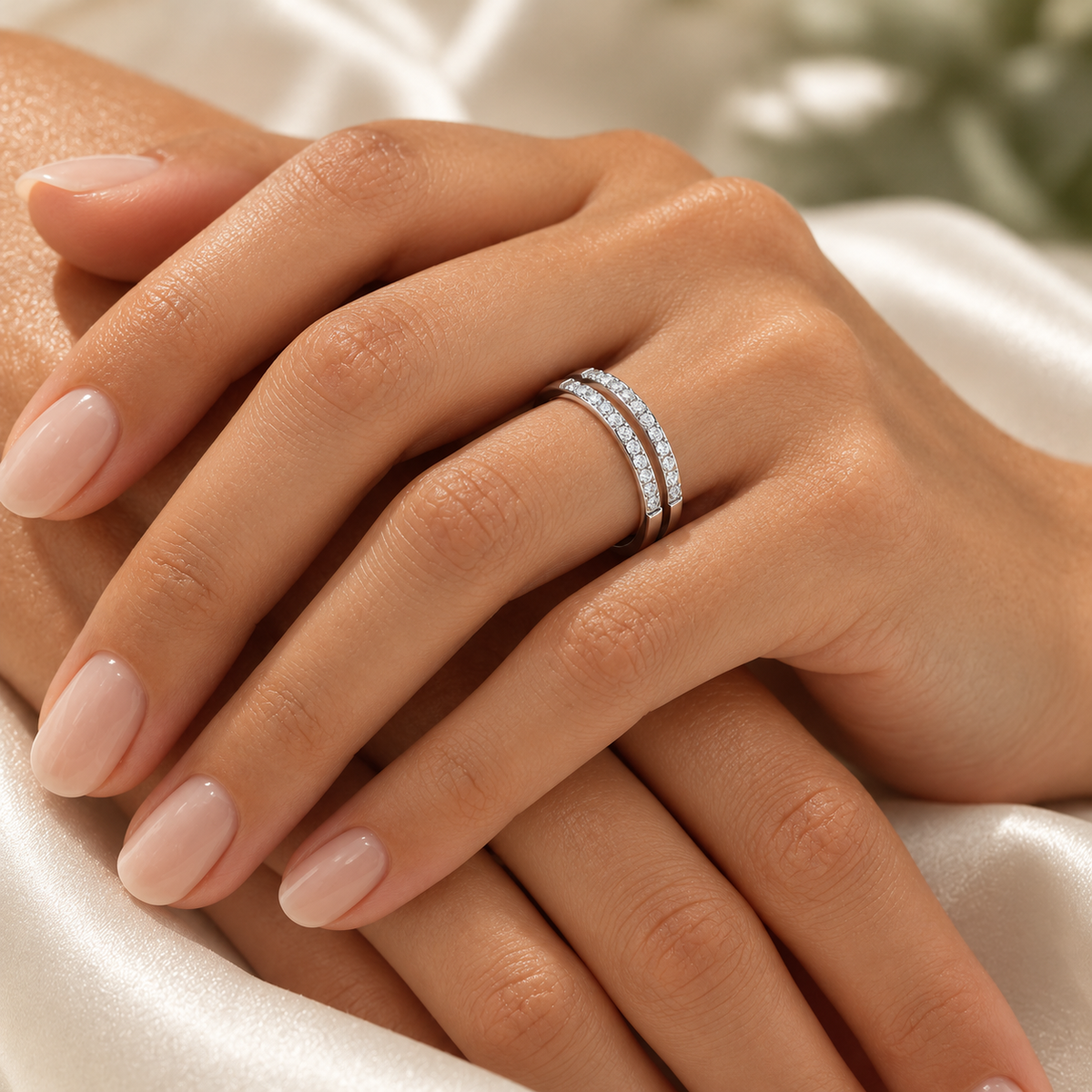 Double Micropavé Ring