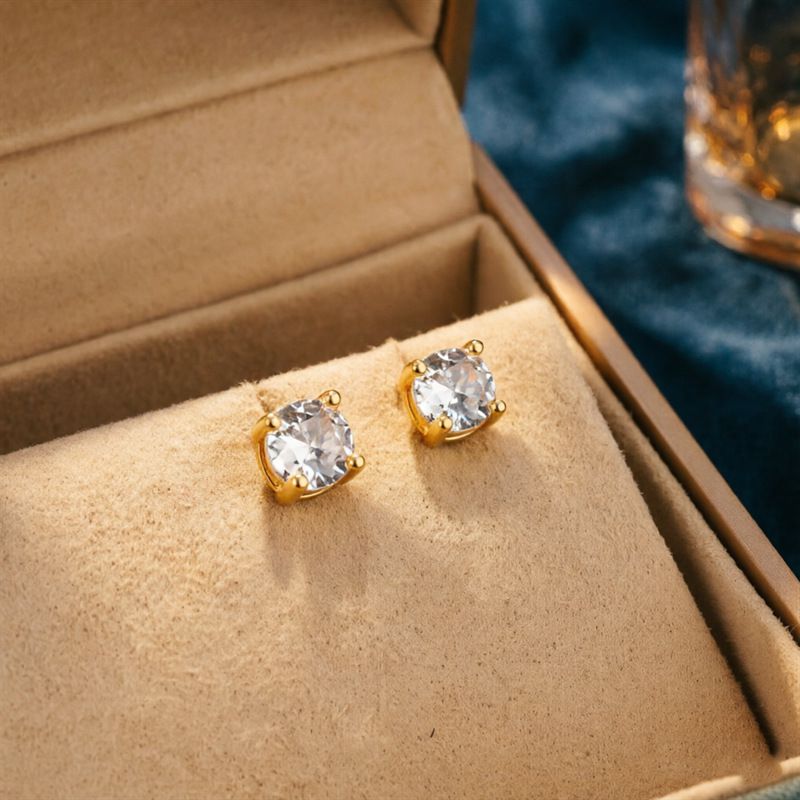 6mm Cubic Zirconia Stainless Steel Studs